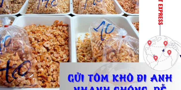 Gửi tôm khô đi Anh