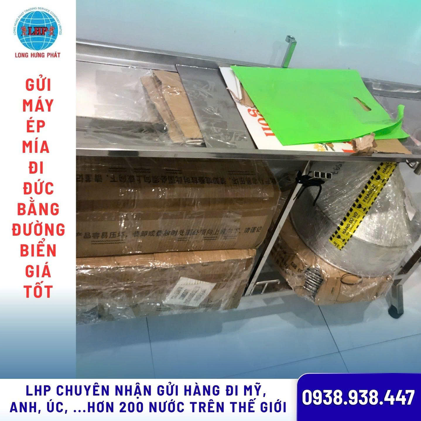 Gửi máy ép mía đi Đức